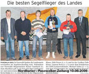 Nordkurier-Pasewalker-Zeitung-10.06.2009-Die-besten-Segelflieger-des-Landes-Kleines-Bild-m-Text